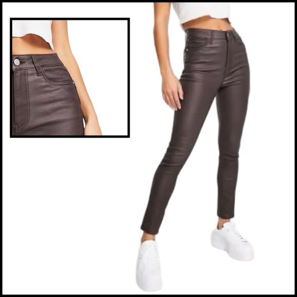 #39 EXPRESS SKINNY COATED SUPER HIGH RISE SZ 6 - Picture 4 of 15